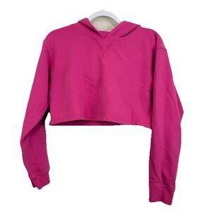 Lululemon All Yours Cropped Hoodie Womens Sz 6 Sonic Pink Pullover Long Sleeves